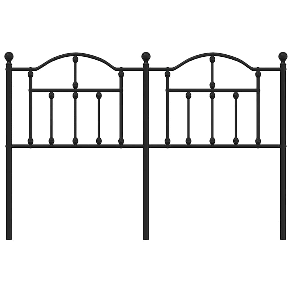 Metal Headboard Black 135 cm