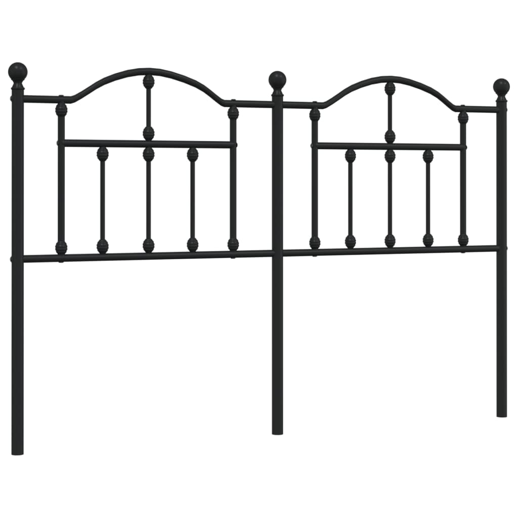 Metal Headboard Black 140 cm