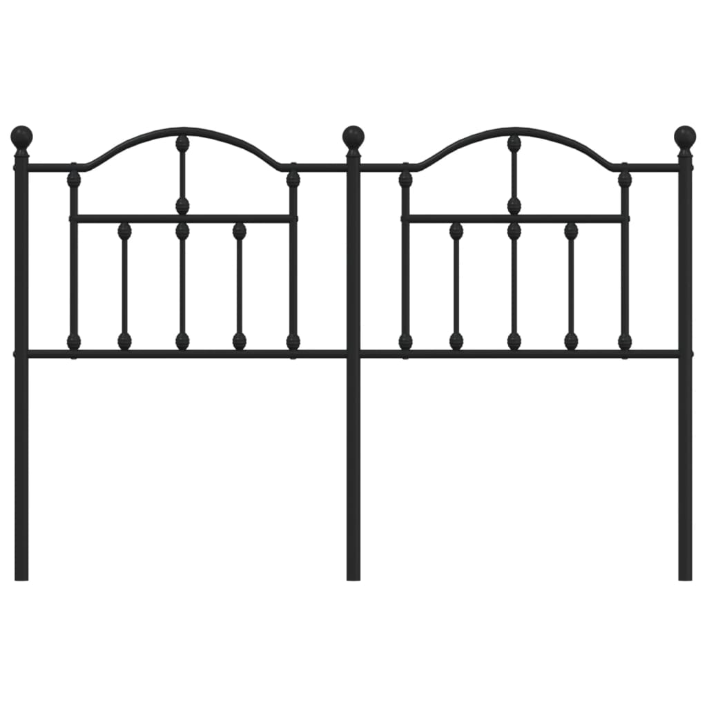 Metal Headboard Black 140 cm