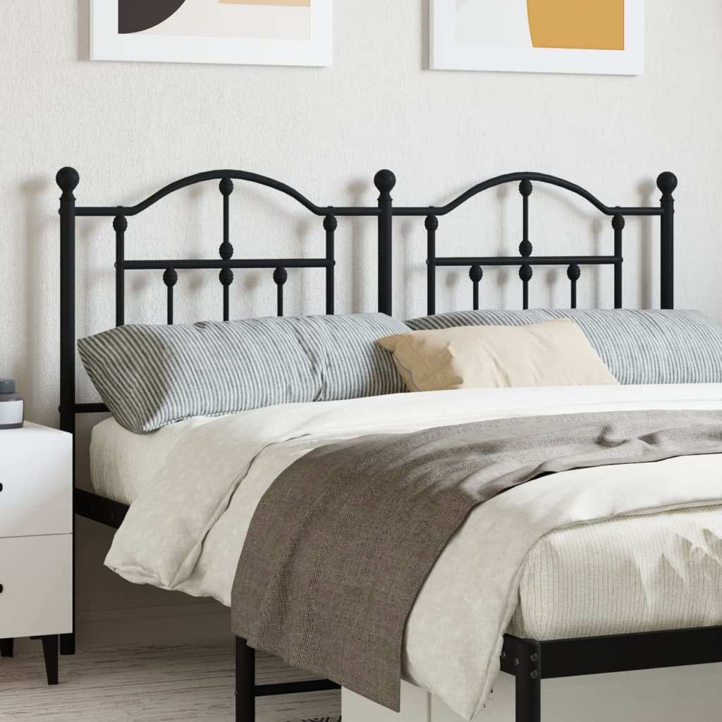 Metal Headboard Black 140 cm