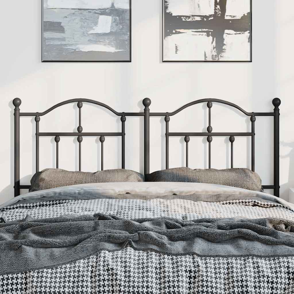 Metal Headboard Black 150 cm