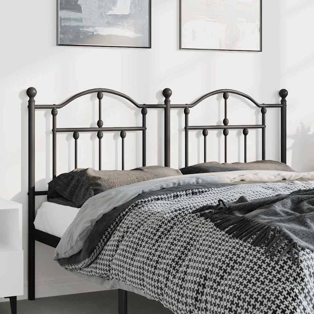 Metal Headboard Black 150 cm