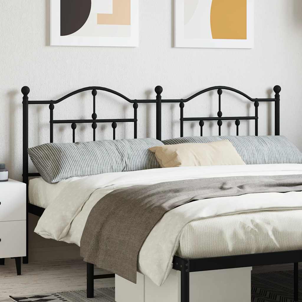 Metal Headboard Black 160 cm