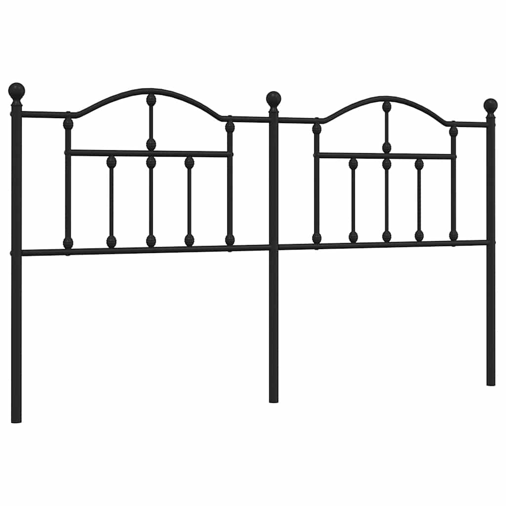 Metal Headboard Black 180 cm