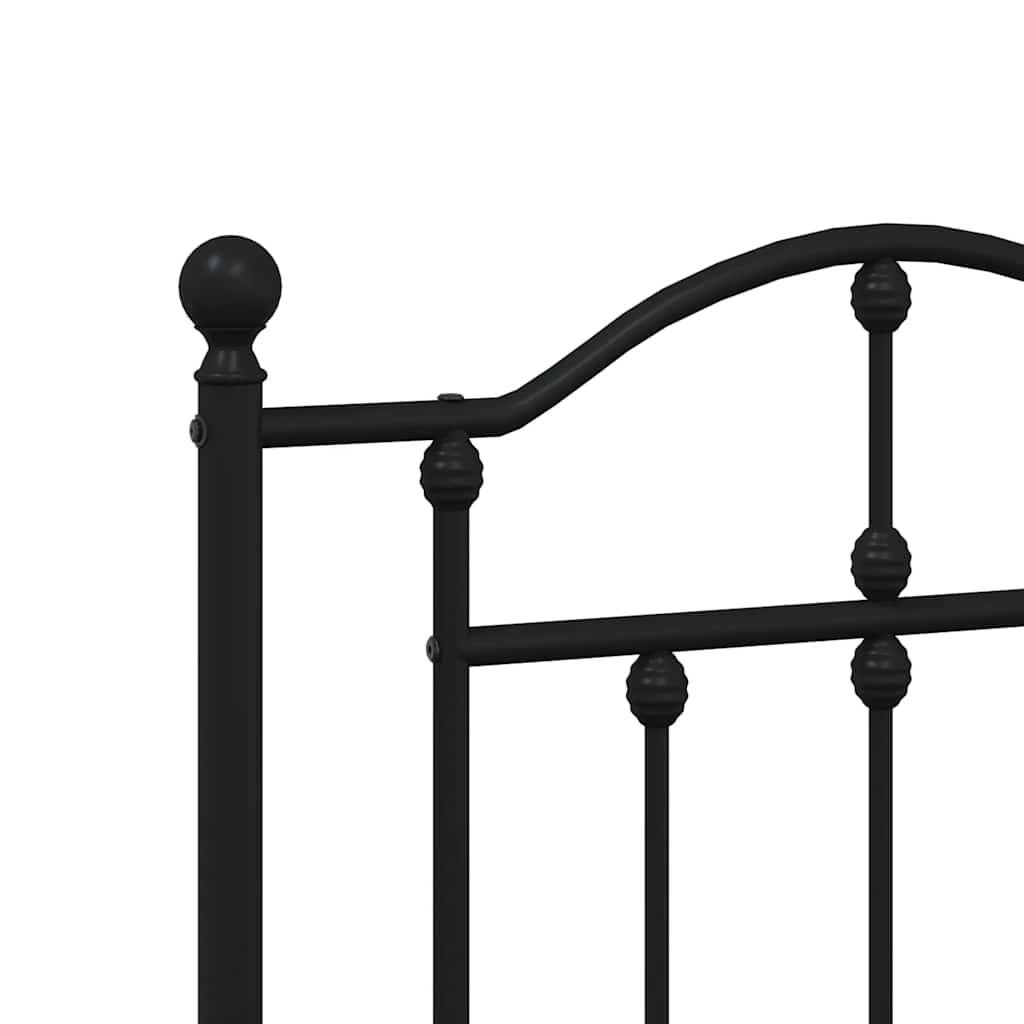 Metal Headboard Black 180 cm