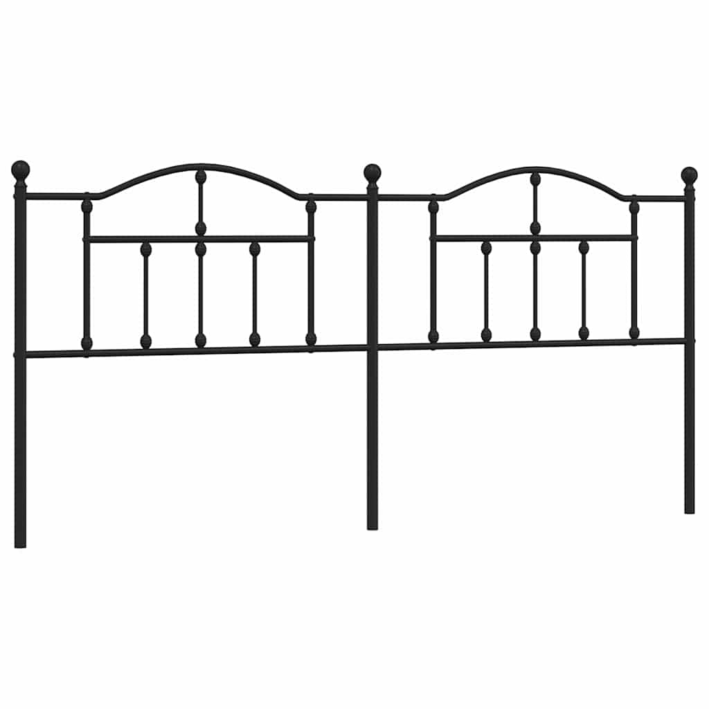 Metal Headboard Black 200 cm