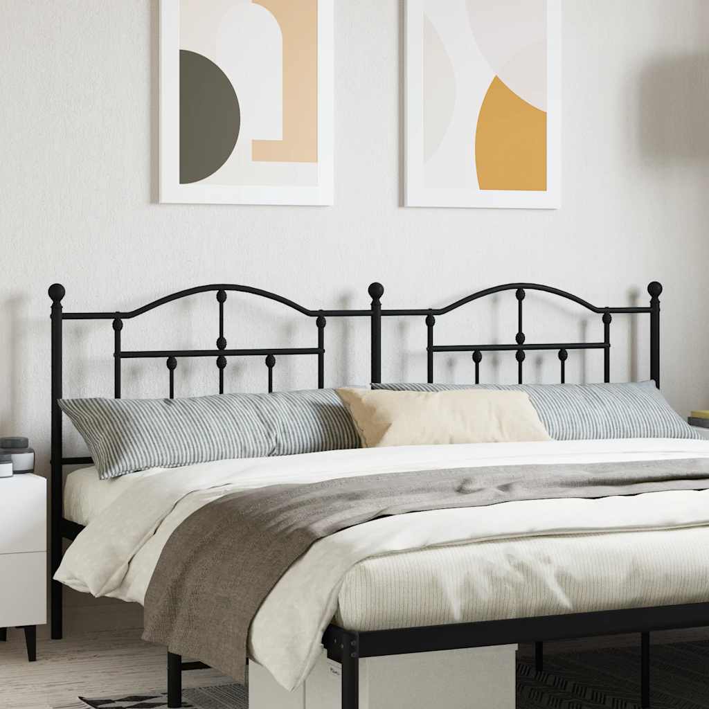 Metal Headboard Black 200 cm