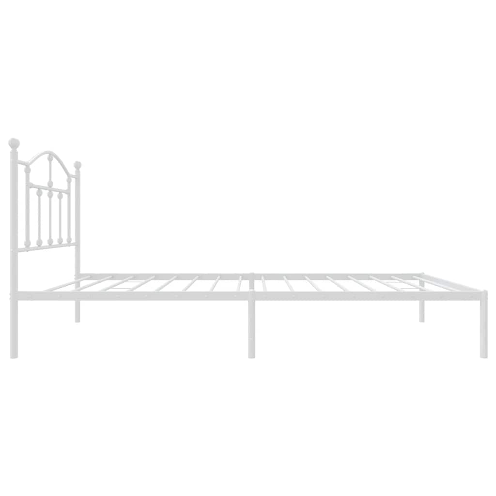 Metal Bed Frame without Mattress with Headboard White 90x200cm