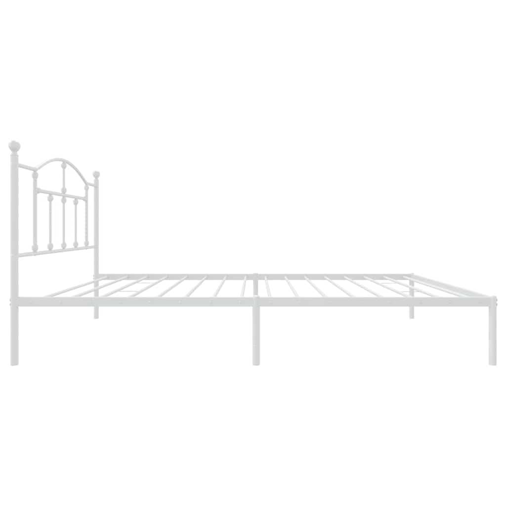 Metal Bed Frame without Mattress with Headboard White 100x200cm