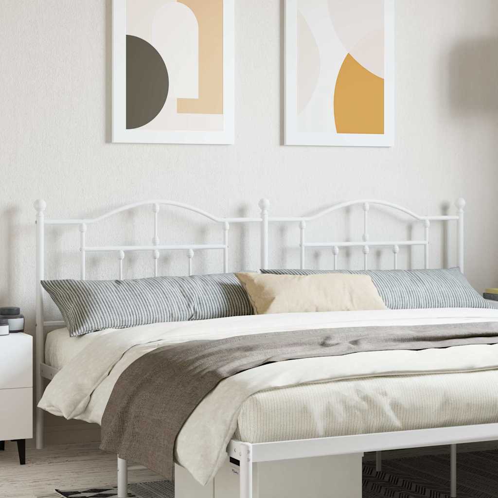 Metal Headboard White 200 cm