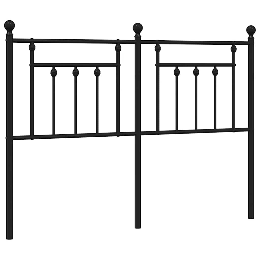 Metal Headboard Black 135 cm