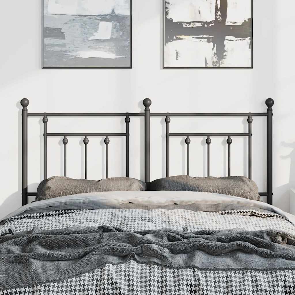 Metal Headboard Black 135 cm