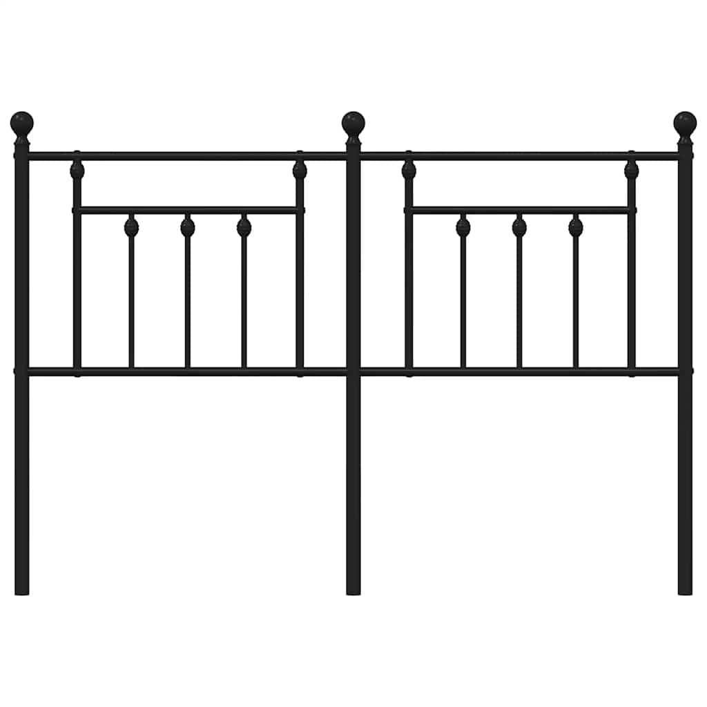 Metal Headboard Black 135 cm