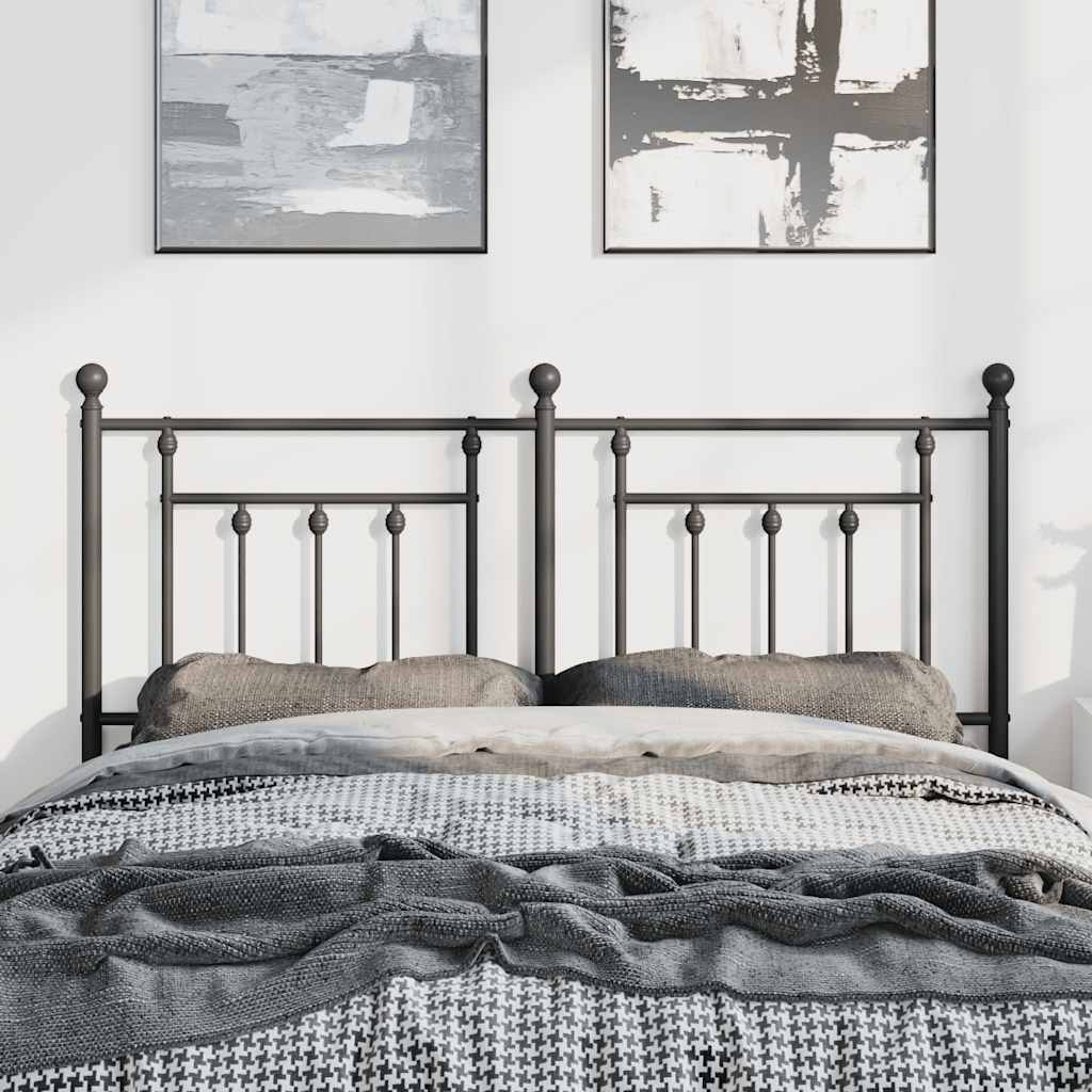 Metal Headboard Black 150 cm