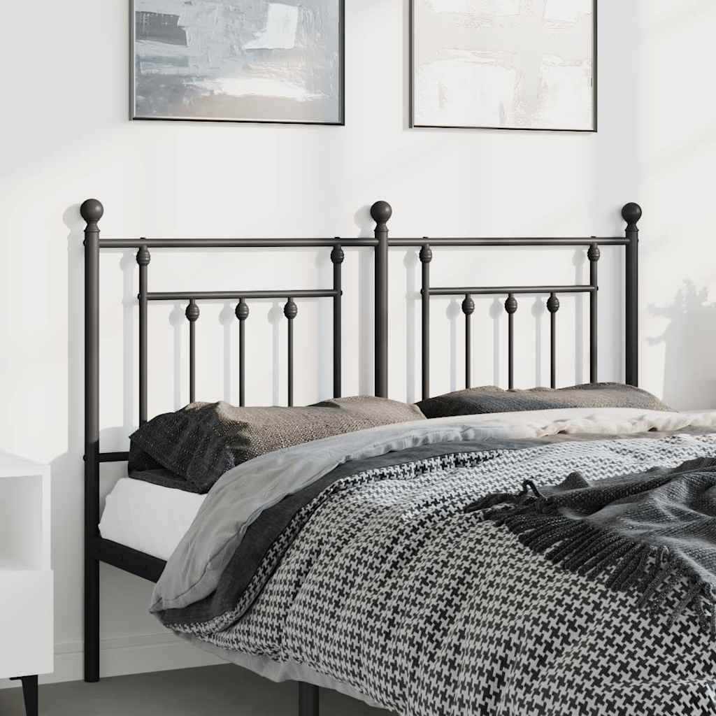 Metal Headboard Black 150 cm