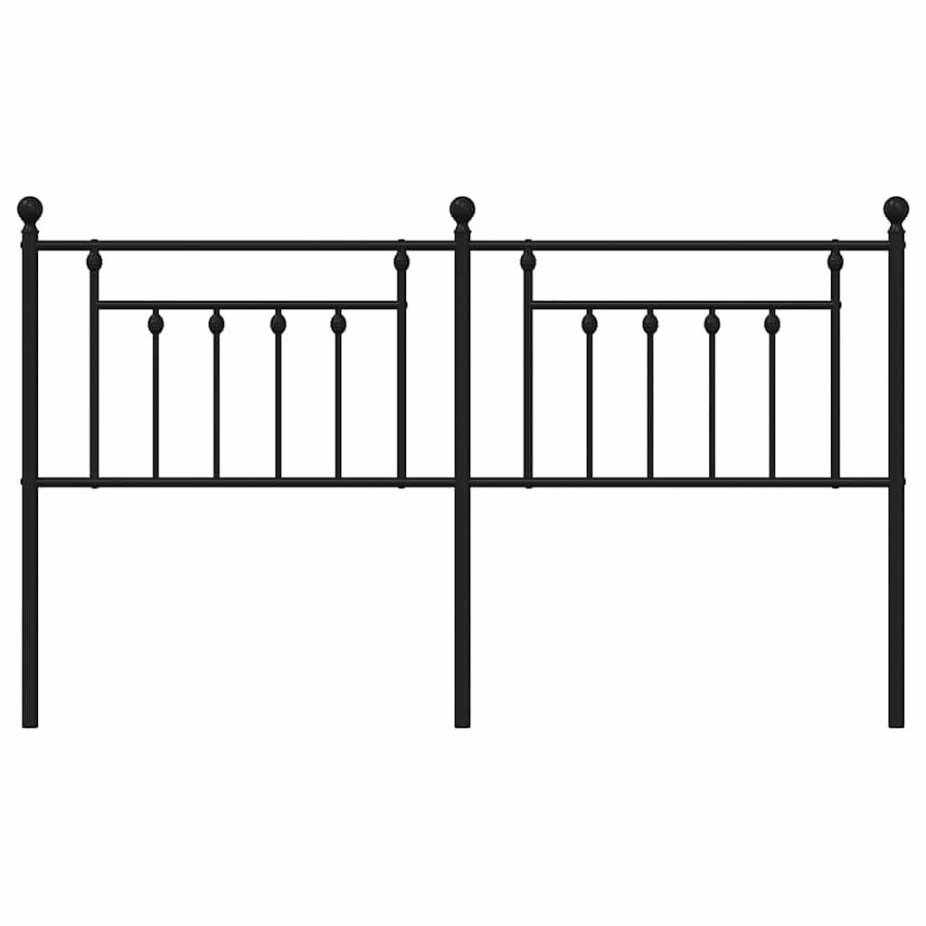 Metal Headboard Black 160 cm