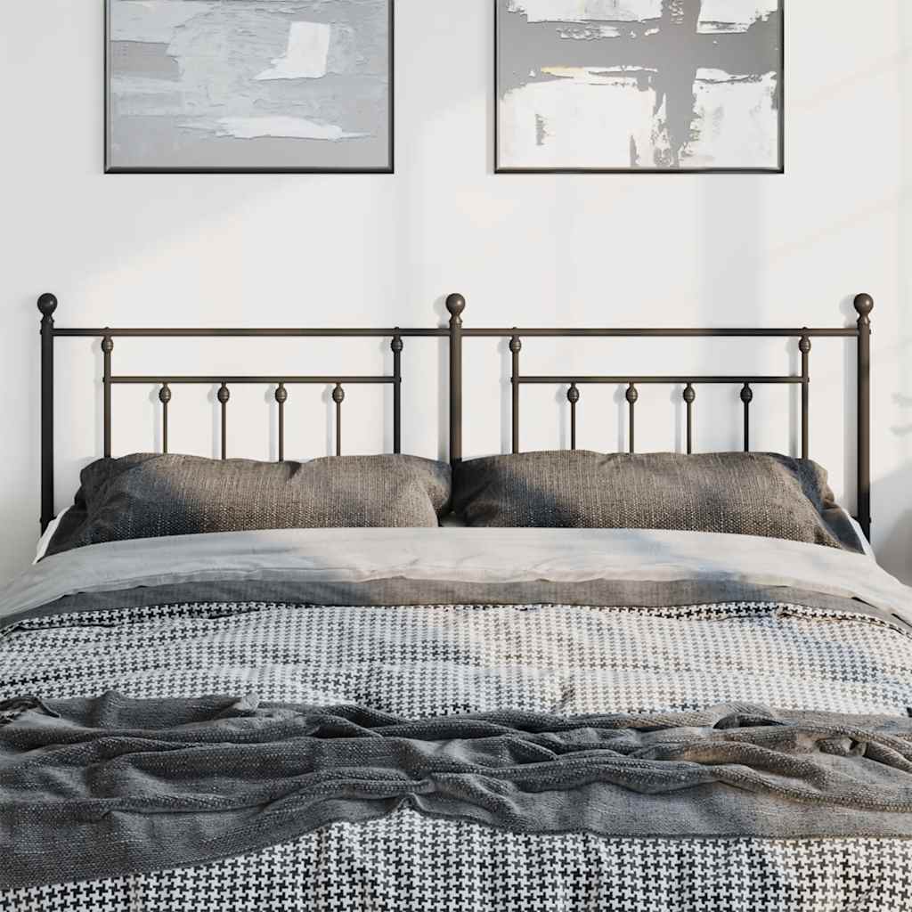 Metal Headboard Black 180 cm