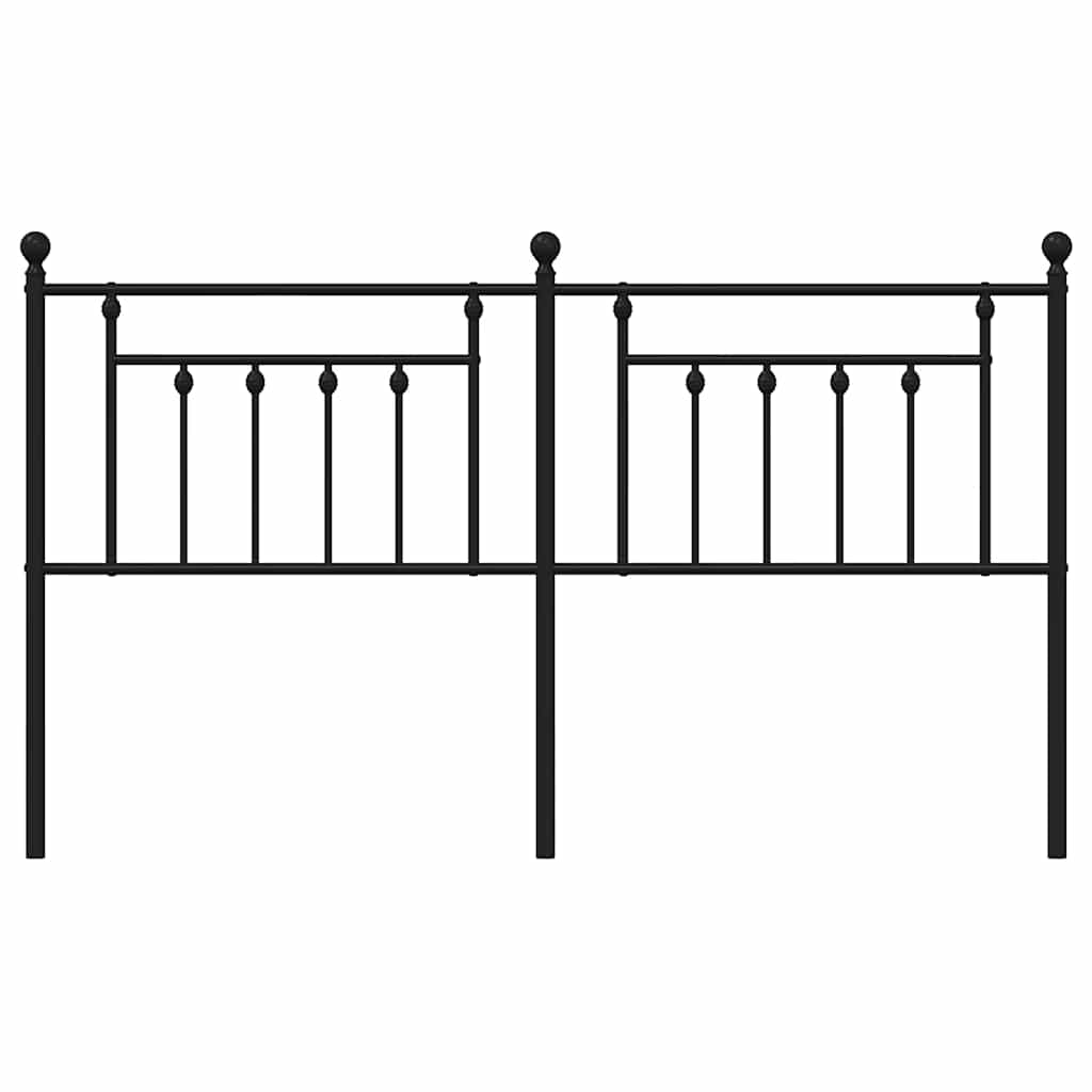 Metal Headboard Black 180 cm