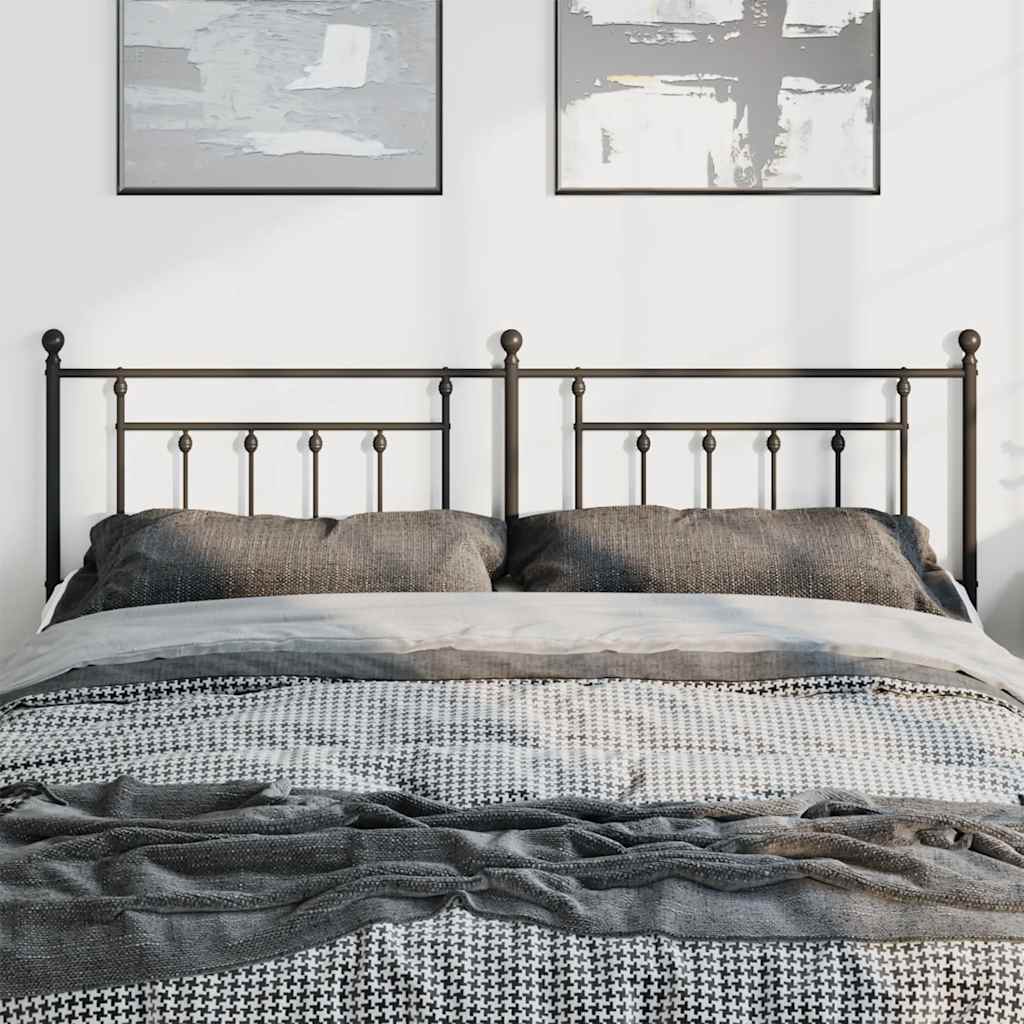 Metal Headboard Black 193 cm