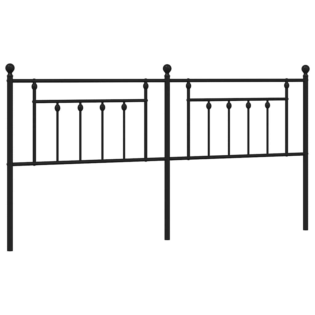 Metal Headboard Black 200 cm