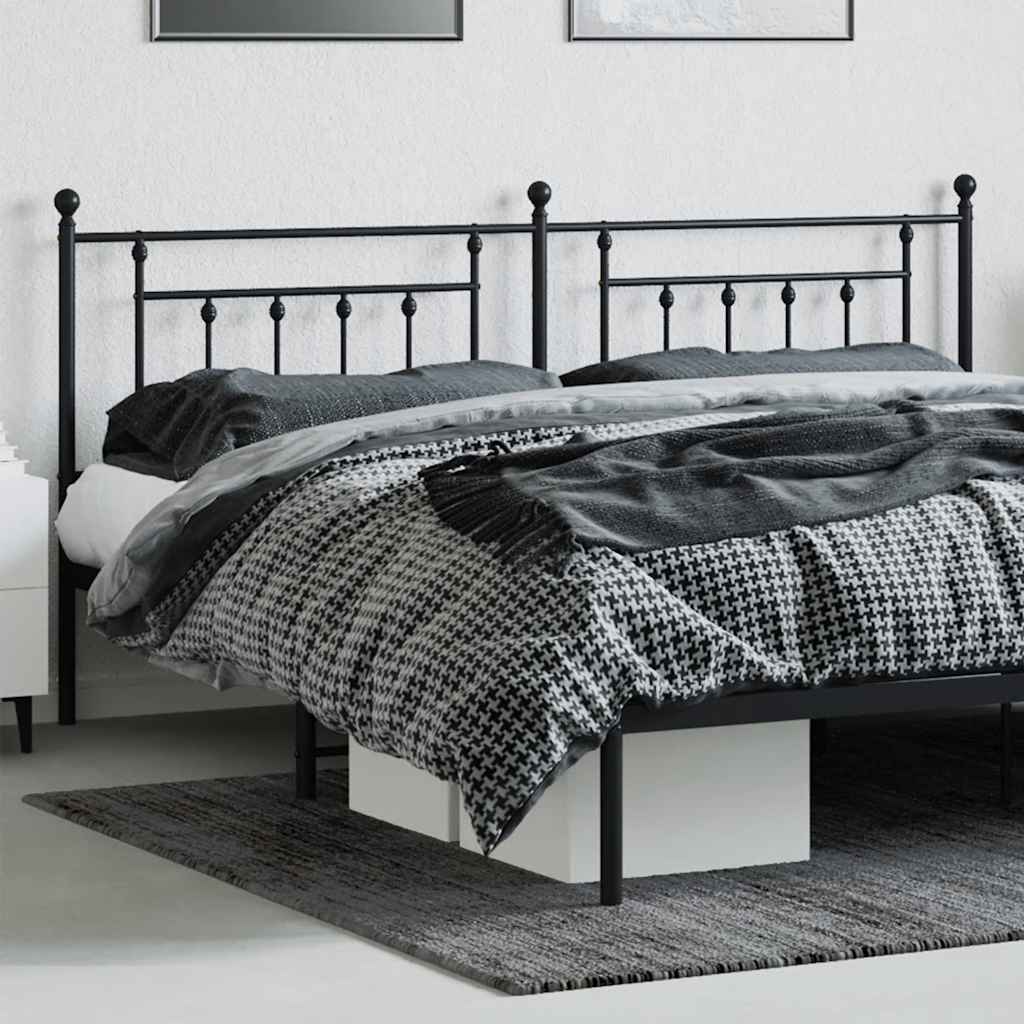 Metal Headboard Black 200 cm