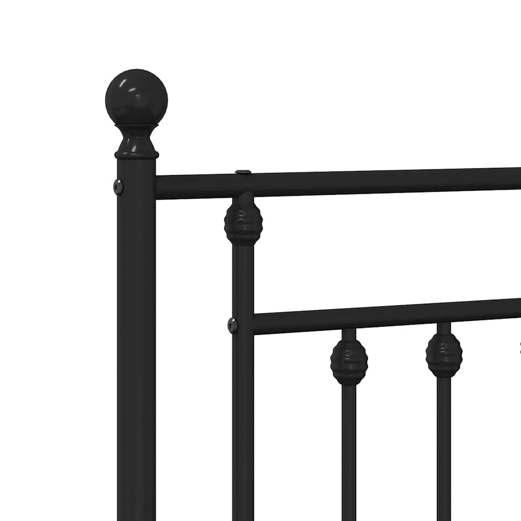 Metal Headboard Black 200 cm