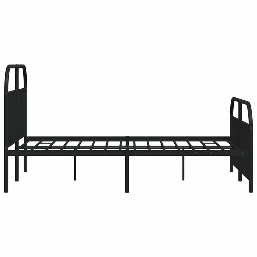 Metal Bed Frame without Mattress with Footboard Black 140x200cm