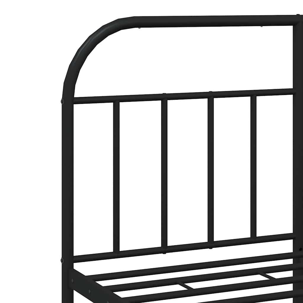 Metal Bed Frame without Mattress with Footboard Black 140x200cm