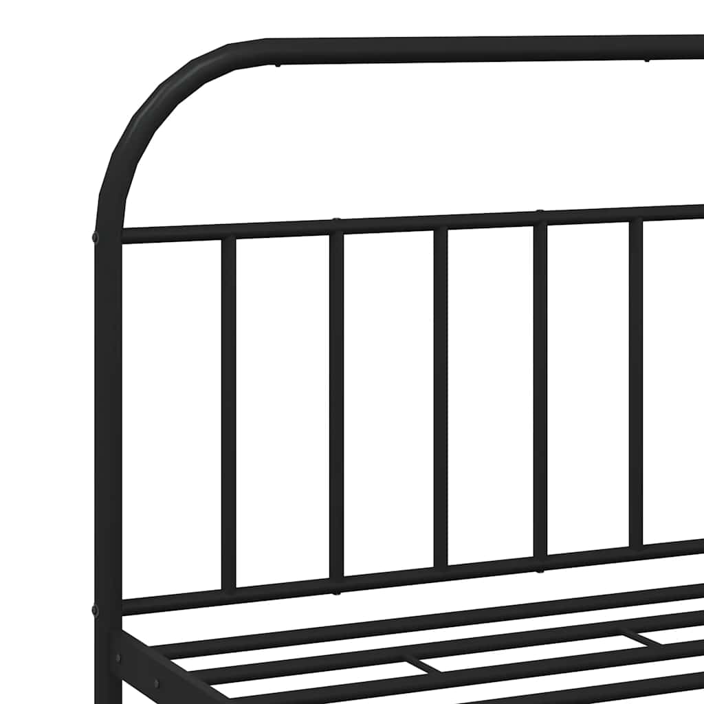 Metal Bed Frame without Mattress with Footboard Black 183x213cm