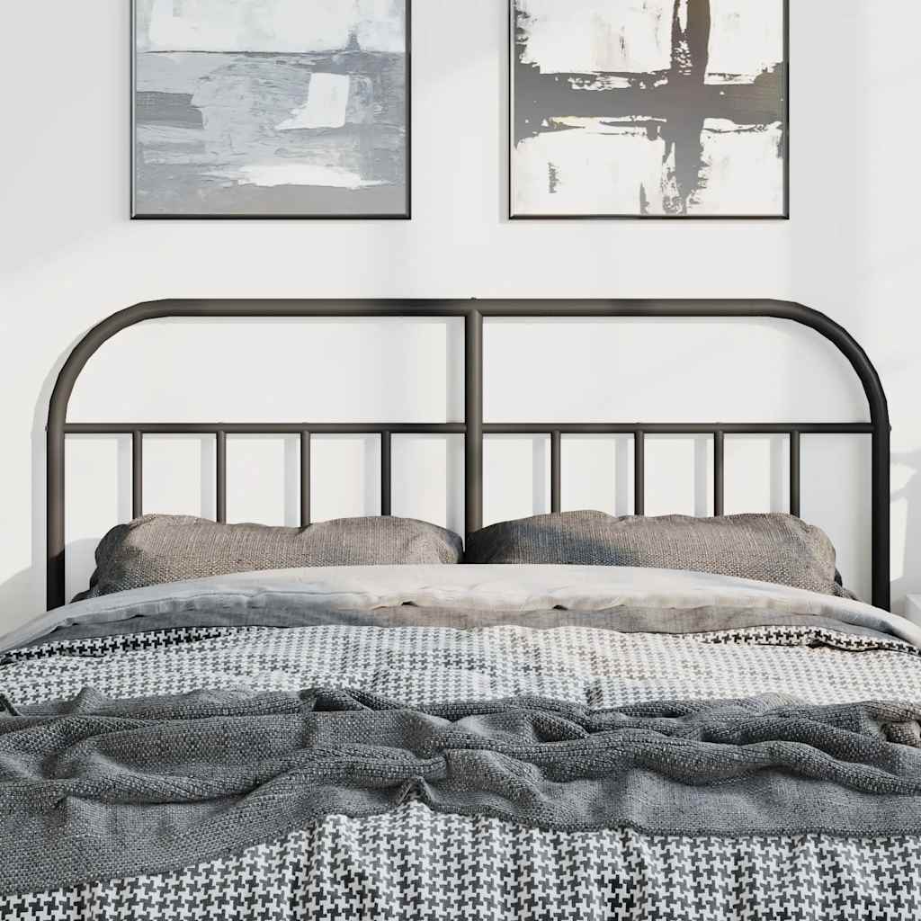 Metal Headboard Black 150 cm