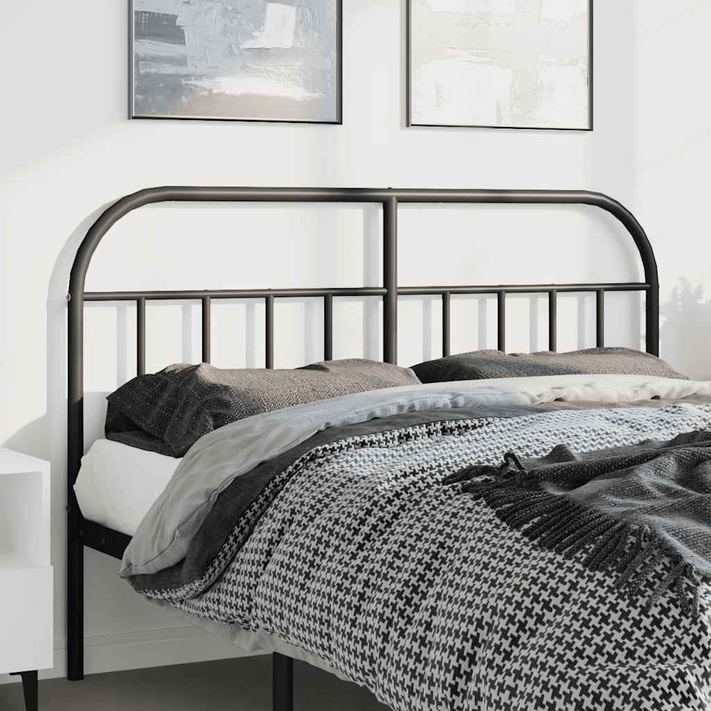 Metal Headboard Black 150 cm