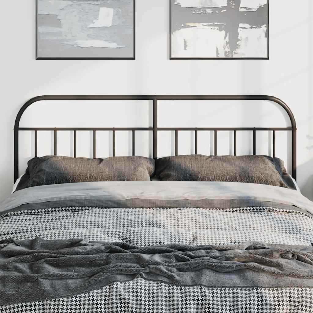 Metal Headboard Black 180 cm