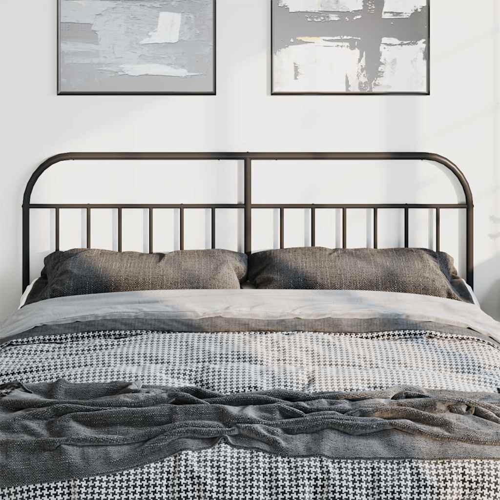 Metal Headboard Black 193 cm