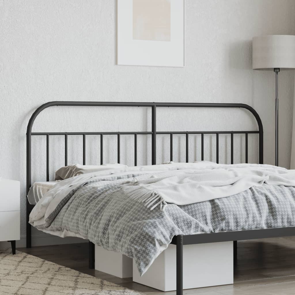 Metal Headboard Black 200 cm
