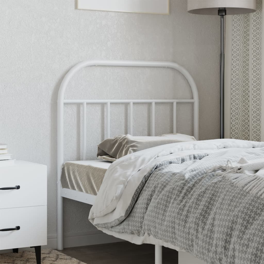 Metal Headboard White 80 cm