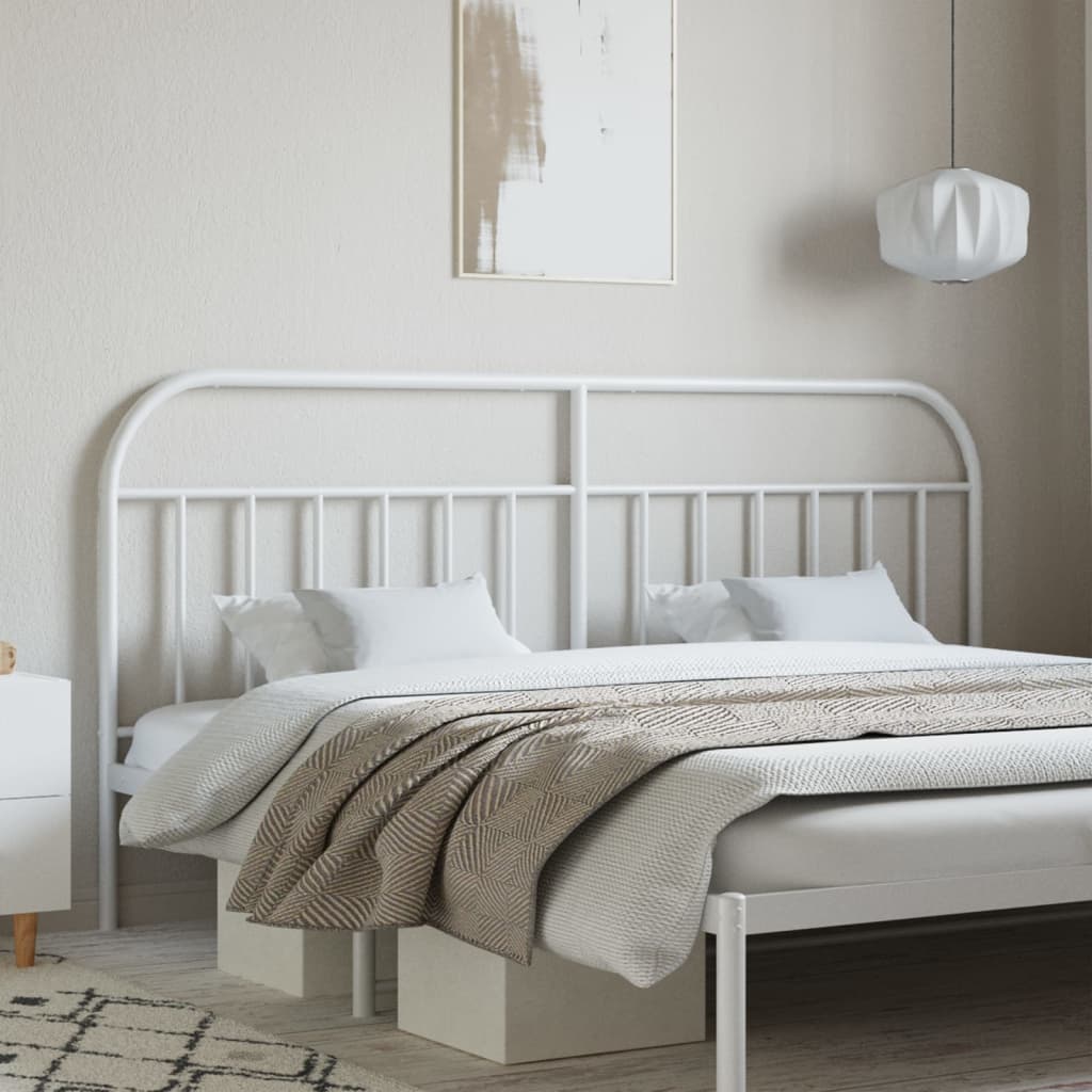 Metal Headboard White 200 cm