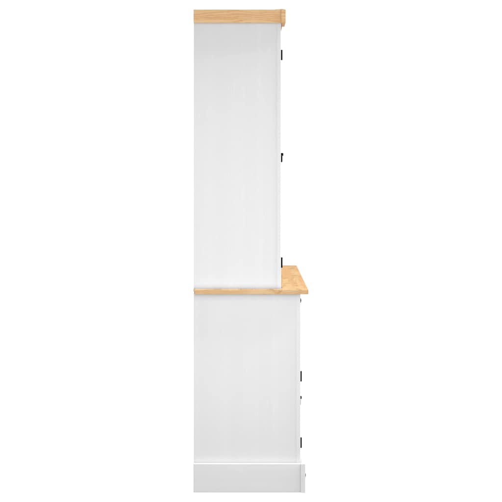 Highboard Corona White 112x43x196 cm Solid Wood Mexican Pine