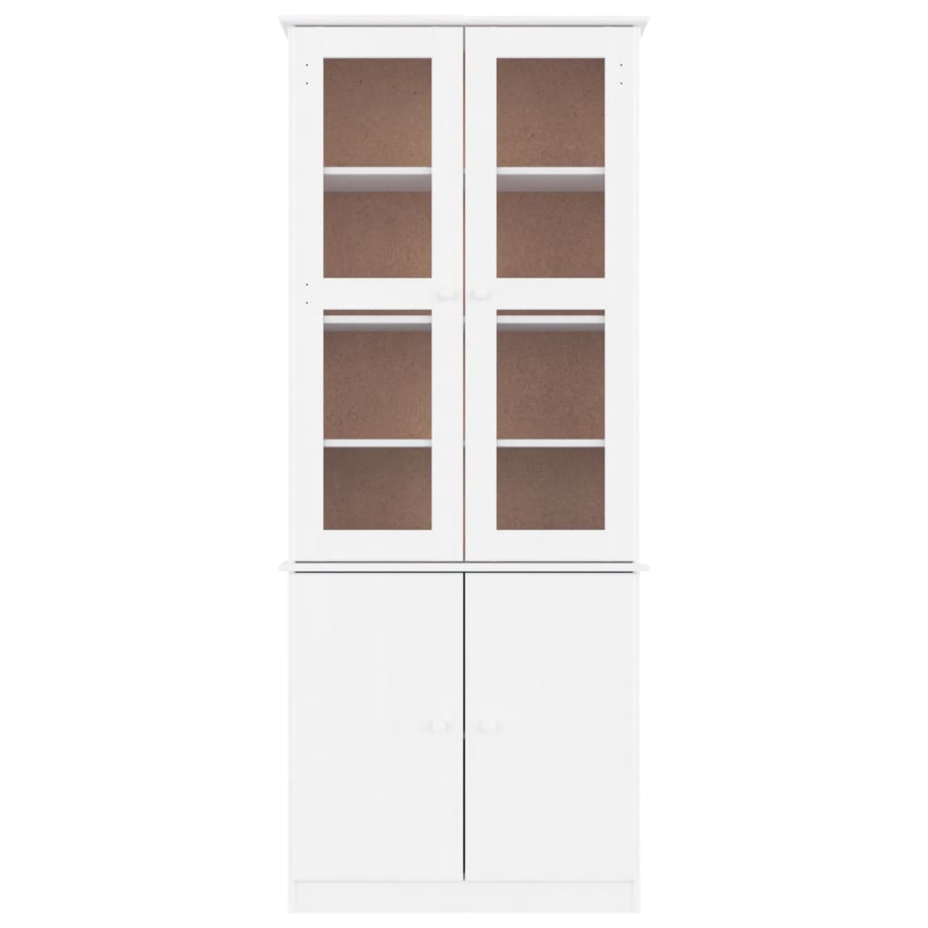 Glass Display Cabinet ALTA White 77x35x186.5 cm Solid Wood Pine
