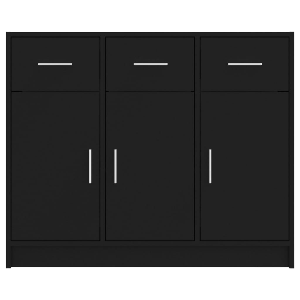 Sideboard Black 91x28x75 cm Engineered Wood