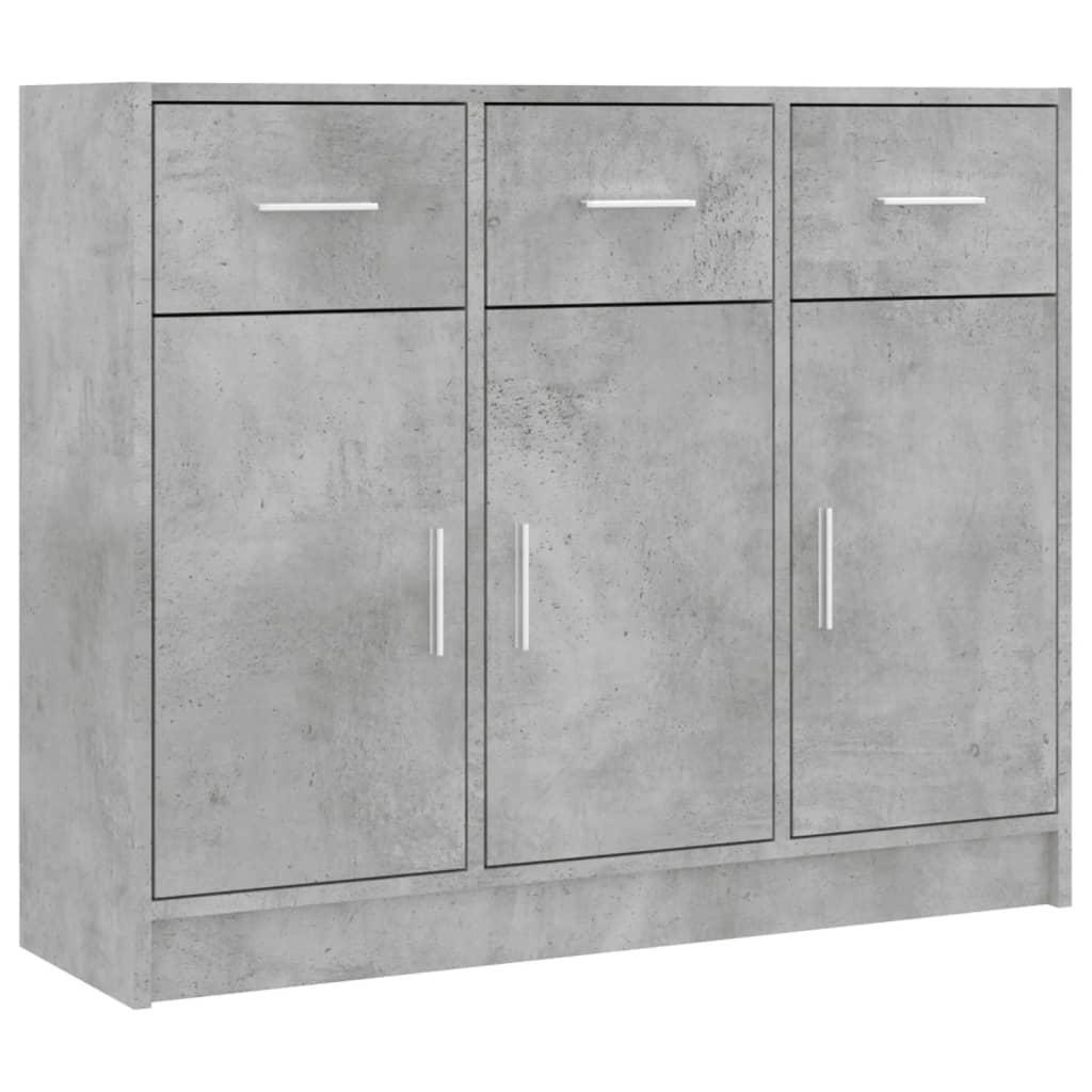 Sideboard Concrete Grey 91x28x75 cm Engineered Wood