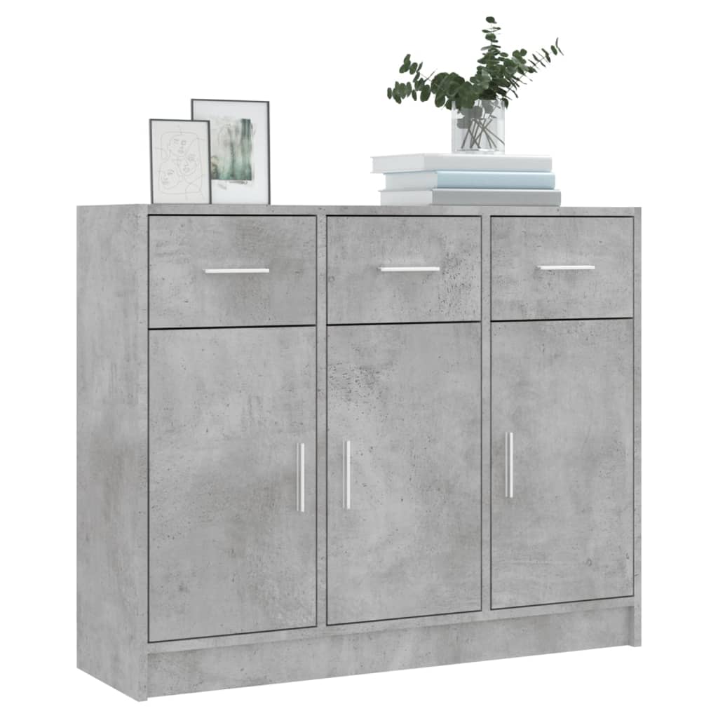 Sideboard Concrete Grey 91x28x75 cm Engineered Wood