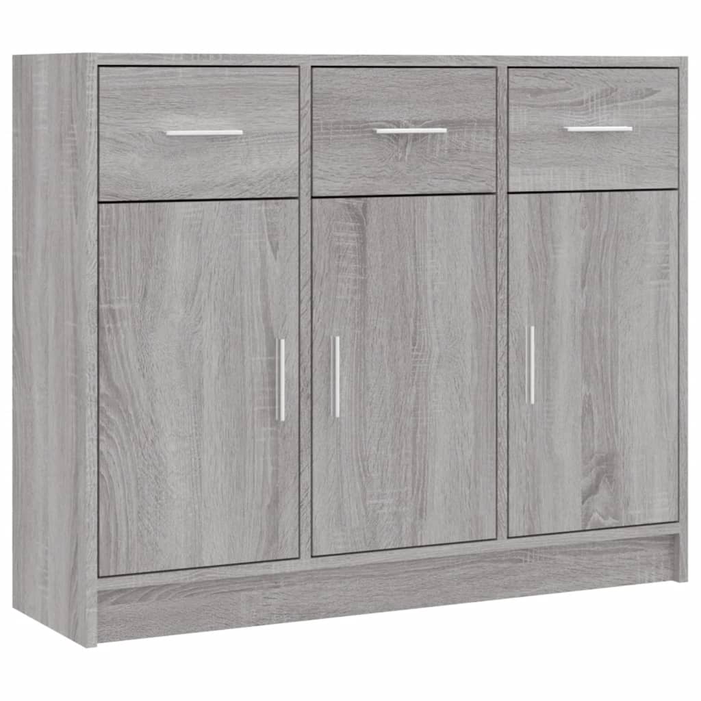 Sideboard Grey Sonoma 91x28x75 cm Engineered Wood