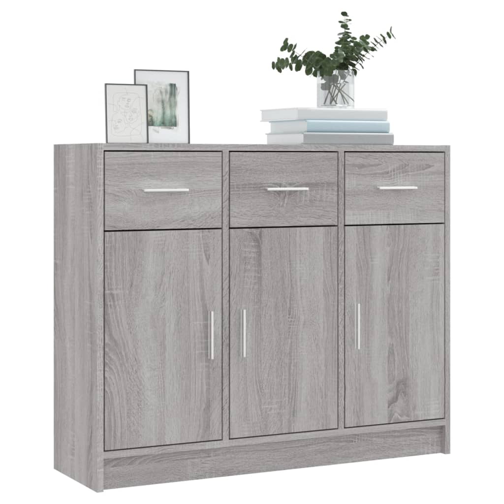 Sideboard Grey Sonoma 91x28x75 cm Engineered Wood