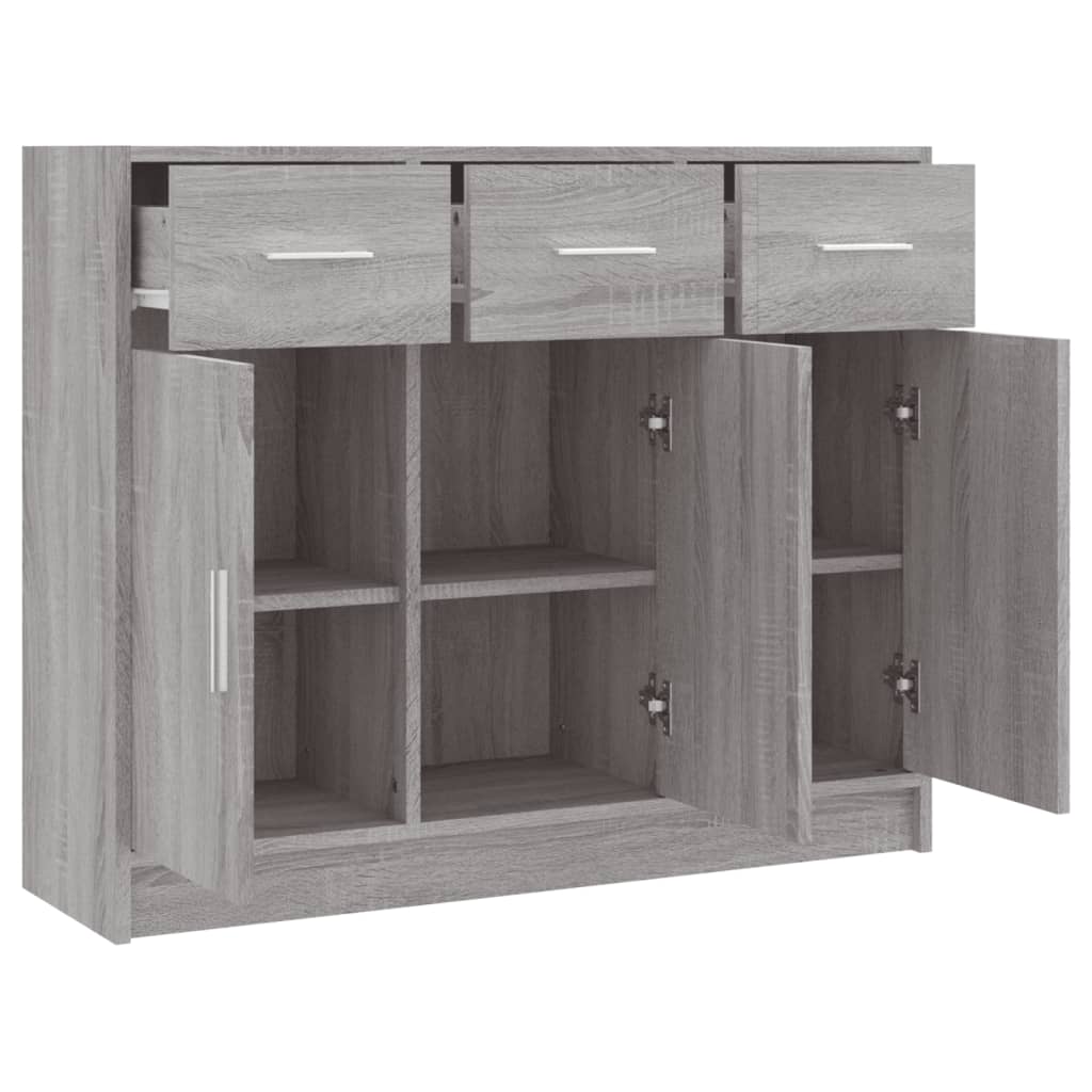 Sideboard Grey Sonoma 91x28x75 cm Engineered Wood