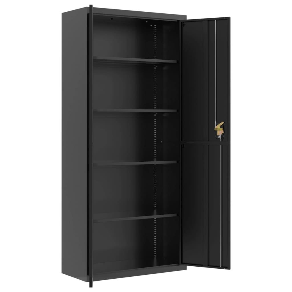 File Cabinet Black 90x40x200 cm Steel