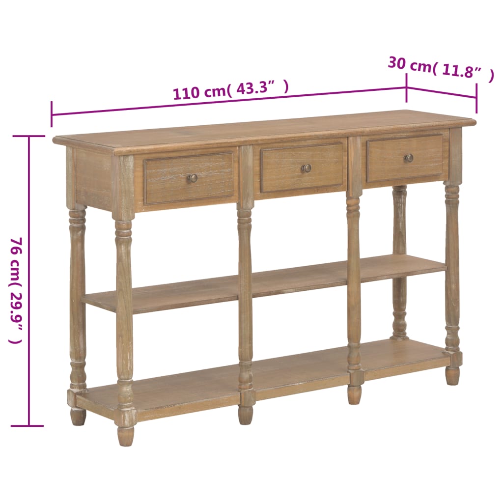 Console Table 110x30x76cm Engineered Wood