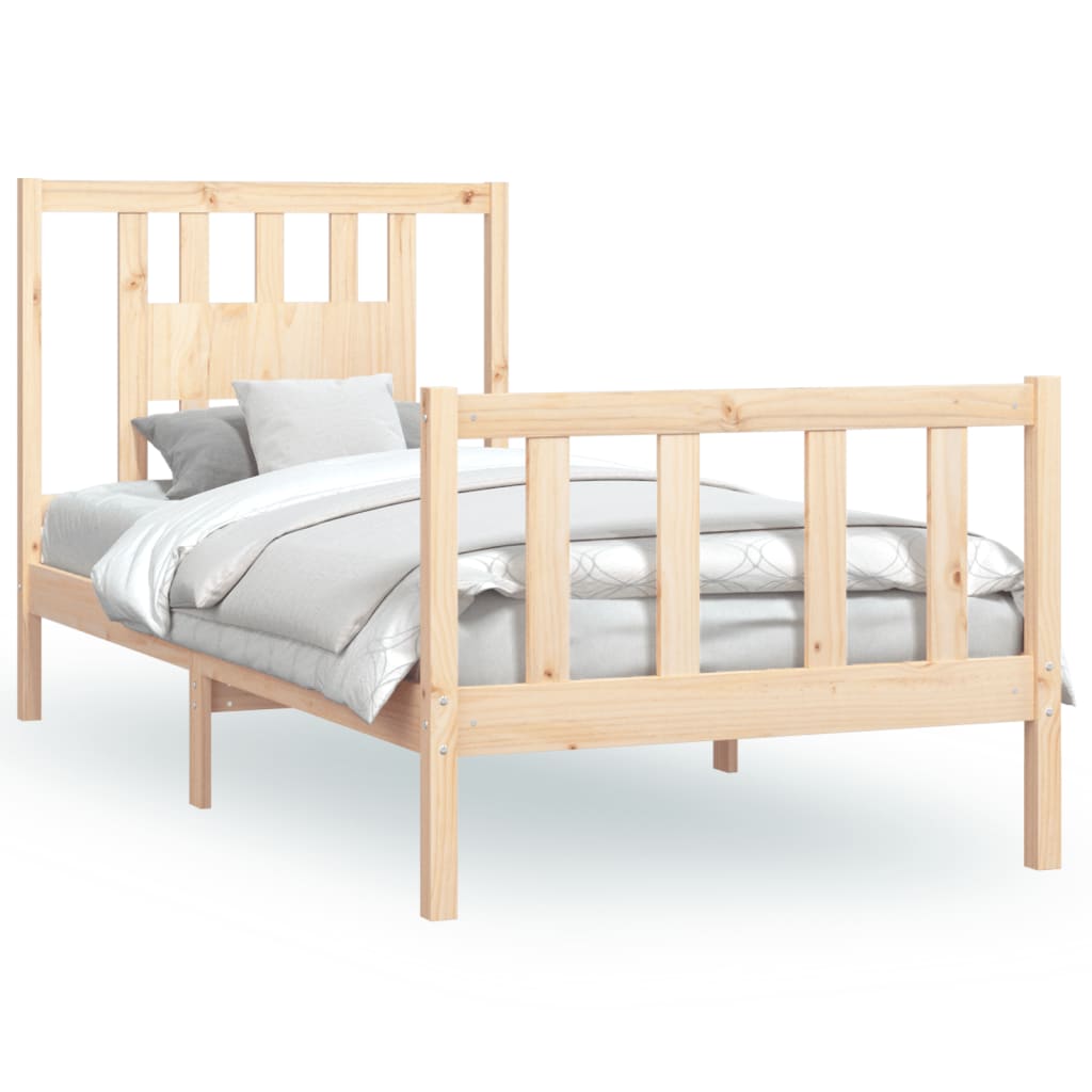 Bed Frame without Mattress Solid Wood Pine 90x200 cm