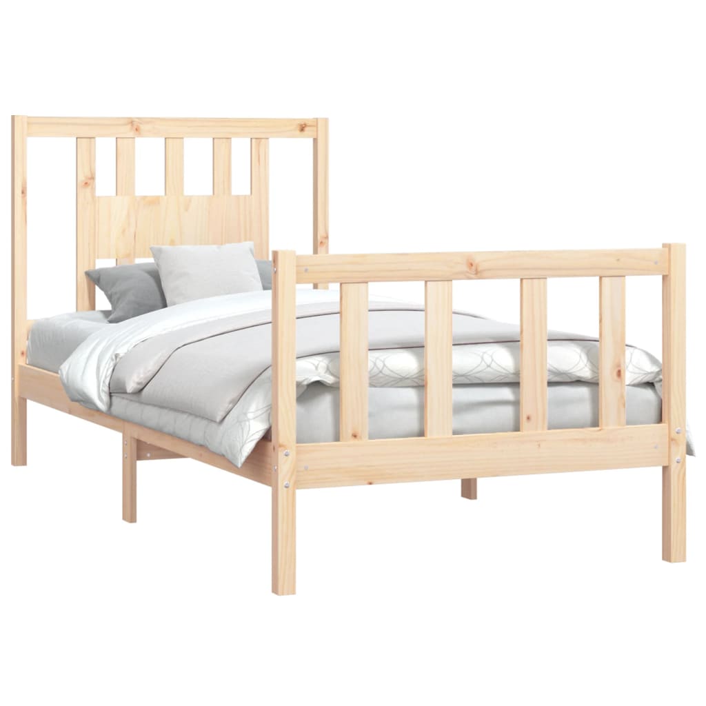 Bed Frame without Mattress Solid Wood Pine 90x200 cm