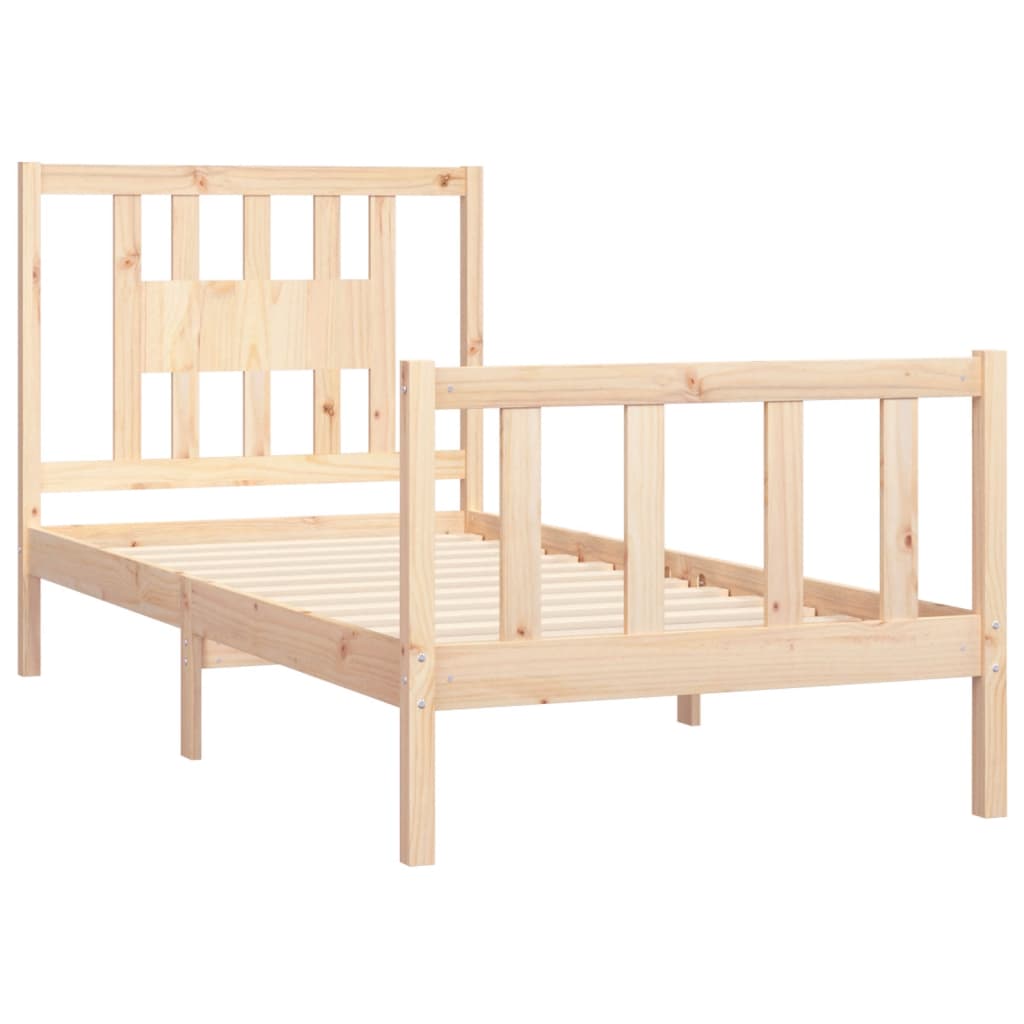 Bed Frame without Mattress Solid Wood Pine 90x200 cm