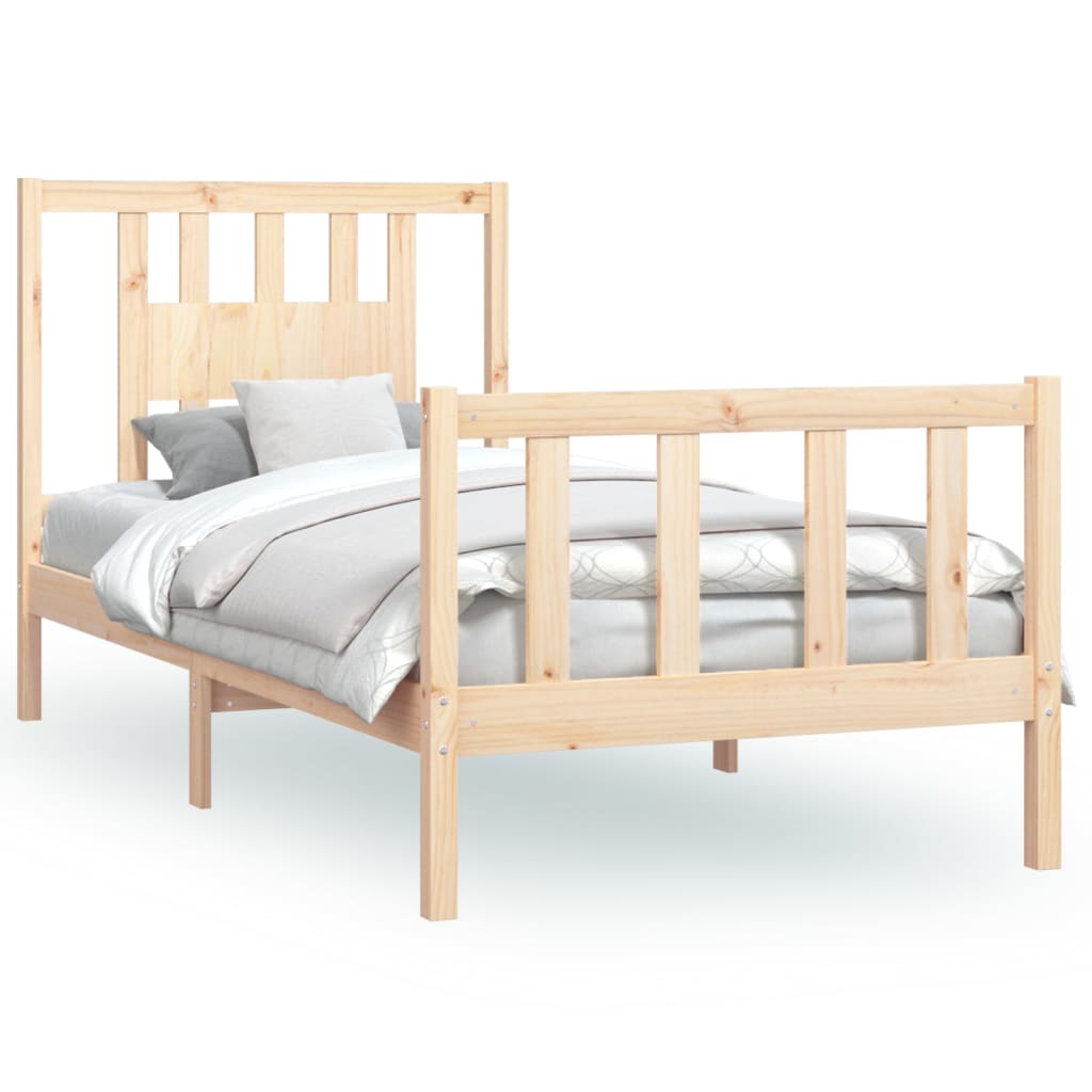 Bed Frame without Mattress Solid Wood Pine 100x200 cm